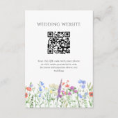 Einfache Wildblume QR Code Hochzeit Begleitkarte (Vorderseite)