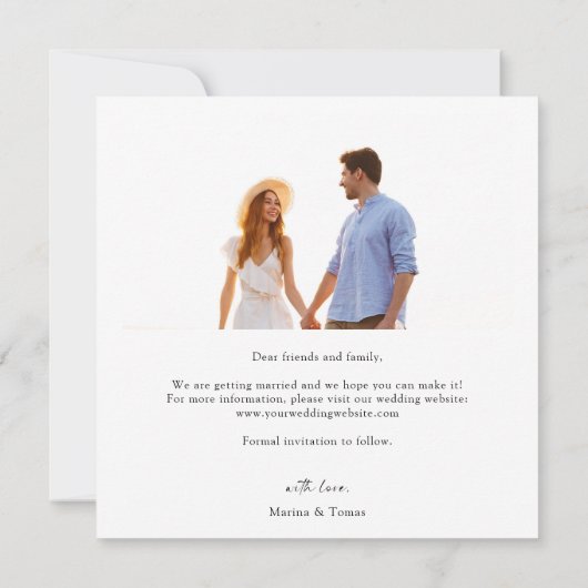 Einfache Wildblume Save the Date (Rückseite)