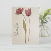 Einfache Wildblume Save the Date Einladung (Stehend Vorderseite)