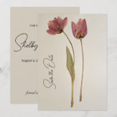 Einfache Wildblume Save the Date Einladung (Vorne/Hinten)
