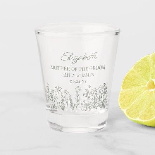 Einfache Wildblume Schnapsglas (Vorderseite)