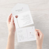 Einfache Wildblume | Siegel und Senden All In One Einladung (Abreißen)