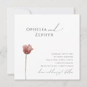 Einfache Wildblume | Square Wedding Einladung (Vorderseite)
