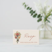 Einfache Wildblume Terracotta Wedding QR Code UAWG Begleitkarte (Stehend Vorderseite)