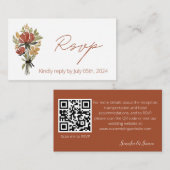 Einfache Wildblume Terracotta Wedding QR Code UAWG Begleitkarte (Vorne/Hinten)