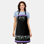 Einfache Wildblume-Überdruck-Schürze - Lila Schürze (Getragen)
