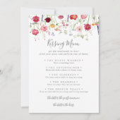 Einfache Wildblume Wedding Kissing Menu Game Card (Vorderseite)