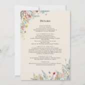 Einfache Wildblume Wedding Monogram Details und Einladung (Rückseite)