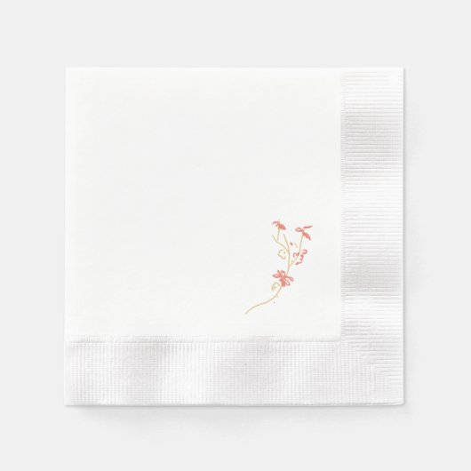 Einfache Wildblume | White Napkins Serviette (Vorderseite)