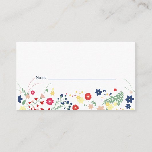 Einfache Wildblume Windelwinddusche Begleitkarte (Rückseite)