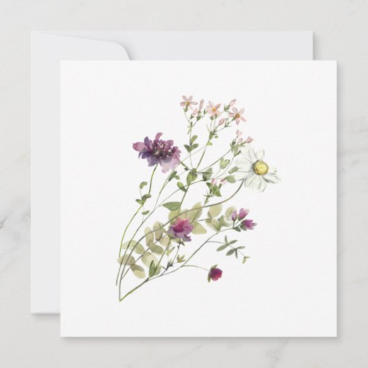 Einfache Wildblumen Blumengarten Christliche Hochz Einladung (Rückseite)