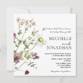 Einfache Wildblumen Blumengarten Christliche Hochz Einladung (Vorderseite)