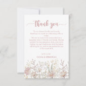 Einfache Wildblumen Boho Wedding Dankeskarte (Vorderseite)