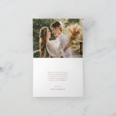 Einfache Wildblumen Boho Wedding Foto Dankeskarte (Innenseite)