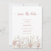 Einfache Wildblumen Boho Wedding Save The Date (Vorderseite)