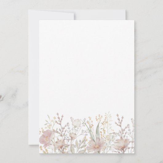 Einfache Wildblumen Boho Wedding Save The Date (Rückseite)