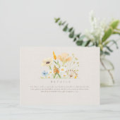 Einfache Wildblumen Botanische Hochzeitdetails Begleitkarte (Stehend Vorderseite)