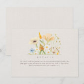Einfache Wildblumen Botanische Hochzeitdetails Begleitkarte (Vorne/Hinten)