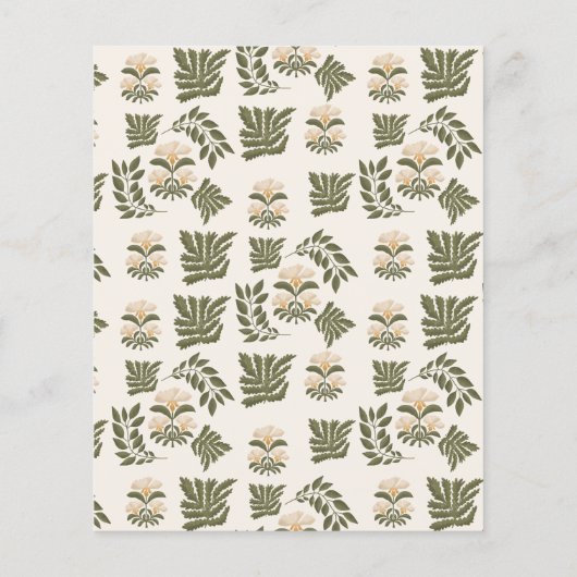 Einfache Wildblumen Botanischer Garten Hochzeit (Rückseite)