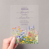 Einfache Wildblumen Brautparty Botanischer Garten Acryleinladungen (Insitu (Handheld))