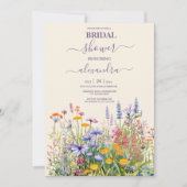 Einfache Wildblumen Brautparty Botanischer Garten Einladung (Vorderseite)