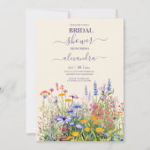 Einfache Wildblumen Brautparty Botanischer Garten Einladung (Vorderseite)