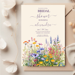 Einfache Wildblumen Brautparty Botanischer Garten Einladung