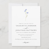 Einfache Wildblumen-Elegant-Script Einladung (Vorderseite)