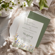 Einfache Wildblumen-Formale Hochzeitseinladung
