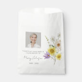 Einfache Wildblumen-Foto-Trauer-Samen Geschenktütchen (Vorderseite)