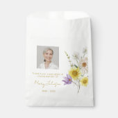 Einfache Wildblumen-Foto-Trauer-Samen Geschenktütchen (Vorderseite)