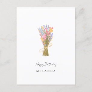 Einfache Wildblumen Geburtstag Postkarte