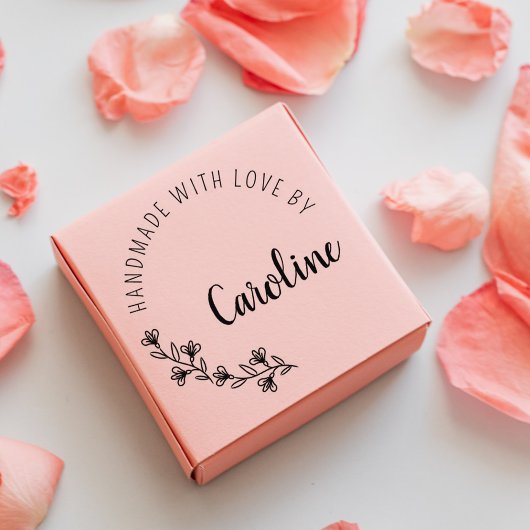 Einfache Wildblumen Handgefertigt mit Liebe Gummistempel