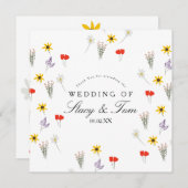 Einfache Wildblumen handgezeichnete Hochzeit Viele (Vorne/Hinten)