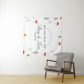 Einfache Wildblumen handgezeichnete Hochzeit Viele Wandteppich (Beispiel (Horizontal))