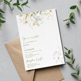 Einfache Wildblumen Hochzeit Einladung