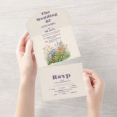 Einfache Wildblumen Hochzeit im botanischen Garten All In One Einladung (Abreißen)