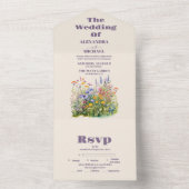 Einfache Wildblumen Hochzeit im botanischen Garten All In One Einladung (Innen Boden)