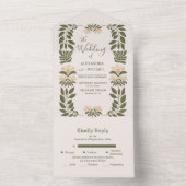 Einfache Wildblumen Hochzeit im botanischen Garten All In One Einladung (Innen Boden)