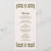 Einfache Wildblumen Hochzeit im botanischen Garten Menükarte (Vorderseite)