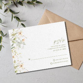 Einfache Wildblumen Hochzeit RSVP Karte