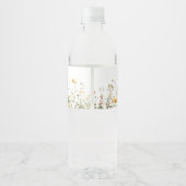 Einfache Wildblumen-Hochzeit Wasserflaschenetikett (Rückseite)