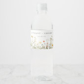 Einfache Wildblumen-Hochzeit Wasserflaschenetikett (Vorderseite)