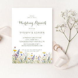Einfache Wildblumen-Hochzeitsbrunch-Einladung Einladung