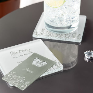 Einfache Wildblumen-Hochzeitsfeier in beliebiger F Geldbeutel Flaschenöffner