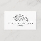 Einfache Wildblumen Minimalistisch Visitenkarte (Vorderseite)