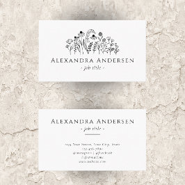 Einfache Wildblumen Minimalistisch Visitenkarte