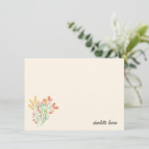 Einfache Wildblumen mit Blumenbezug Personalisiert Dankeskarte
