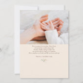 Einfache Wildblumen Oval Foto Geburtserklärung Einladung (Rückseite)