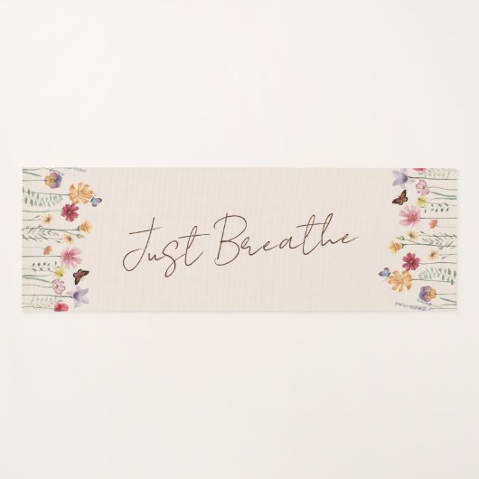 Einfache Wildblumen und Schmetterlinge Yogamatte (Vorderseite (Horizontal))